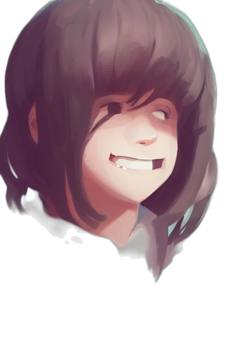 face, creature, robot, hair, anime, watercolor, concept art, photorealistic transparent PNG cut-out