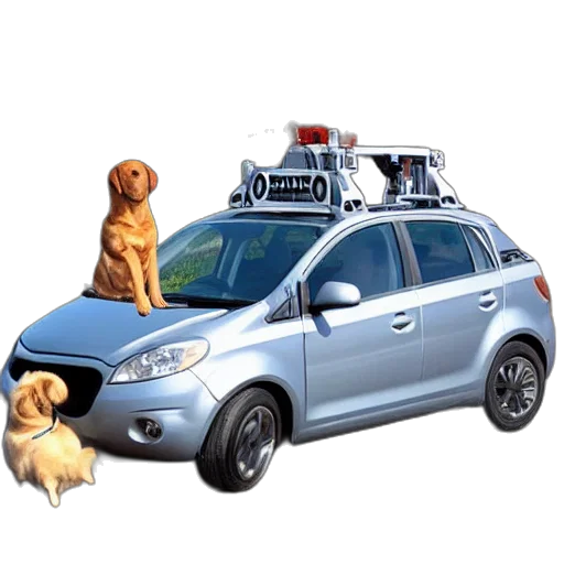 car, animal, 3d render, photorealistic transparent PNG cut-out