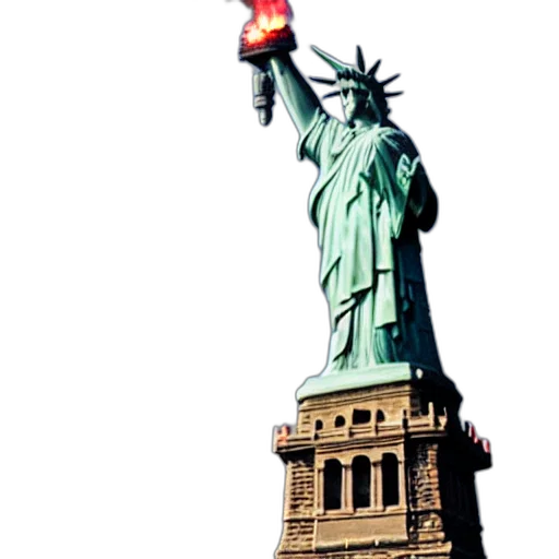 fire, burning, statue, liberty transparent PNG cut-out