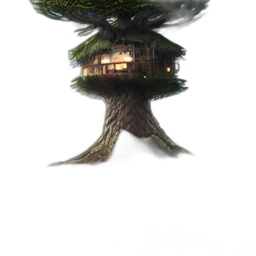 tree, hair, building, staff transparent PNG cut-out