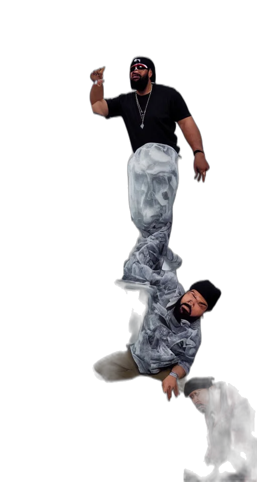 staff, jacket, creature, shoes transparent PNG cut-out
