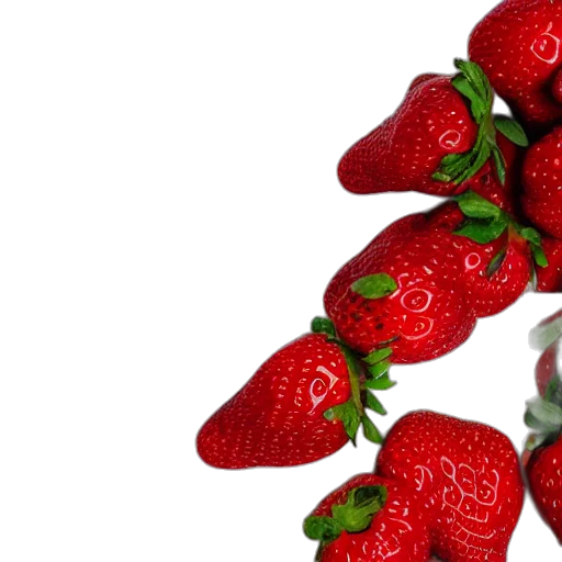food, crown, 3d render, photorealistic, many, strawberries, white, milk transparent PNG cut-out