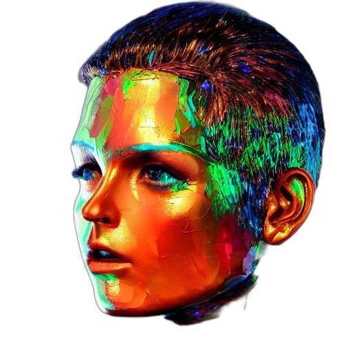 face, robot, mask, hair transparent PNG cut-out