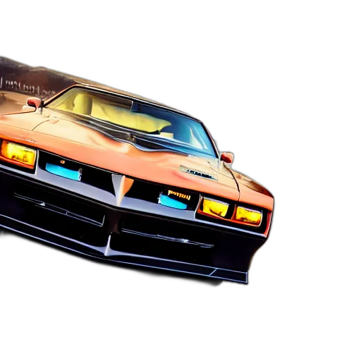 car, concept art, photorealistic, 3d render, anime, black, pontiac, firebird transparent PNG cut-out