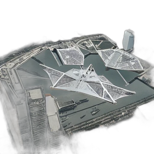 building, umbrella, concept art, 3d render transparent PNG cut-out