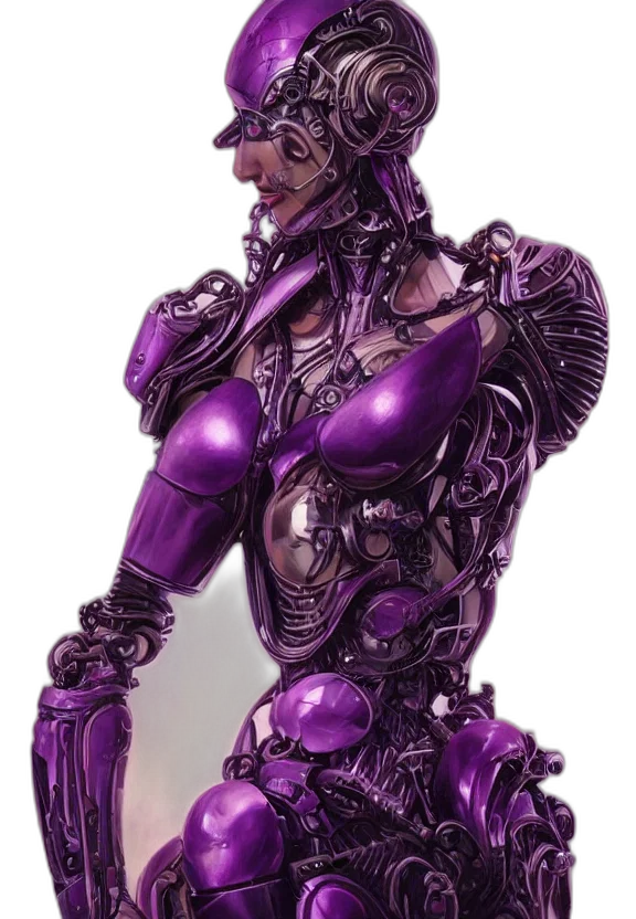 robot, jewelry, creature, dress, concept art, cyberpunk, 3d render, comic book art transparent PNG cut-out