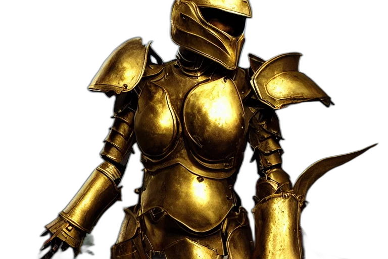 robot, sword, weapon, 3d render, concept art, fantasy art, golden, armor transparent PNG cut-out