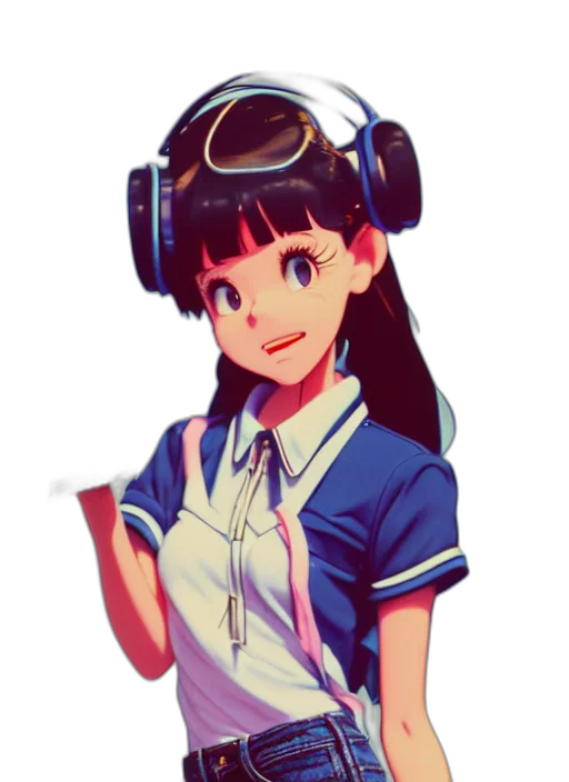 staff, robot, face, weapon, anime, vaporwave, pixel art, cartoon transparent PNG cut-out