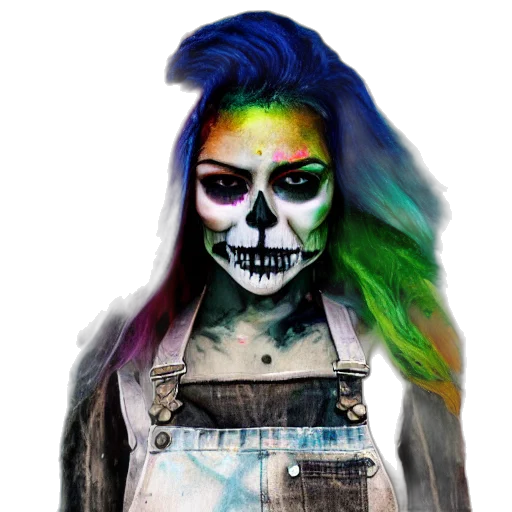 mask, face, photorealistic, watercolor, cyberpunk, concept art, neon lights, neon transparent PNG cut-out