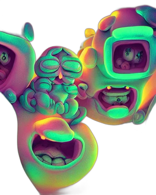 creature, mask, robot, 3d render transparent PNG cut-out