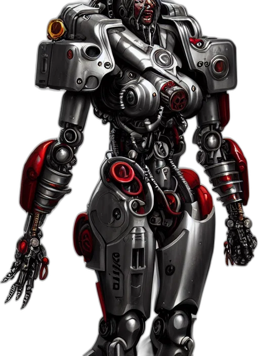 robot, weapon, concept art, cyberpunk transparent PNG cut-out