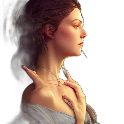 face, jewelry, crown, dress, fantasy art, photorealistic, concept art, oil painting transparent PNG cut-out