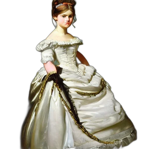 dress, jewelry, crown, staff transparent PNG cut-out