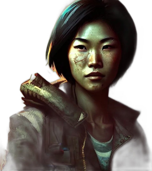 face, weapon, staff, jacket transparent PNG cut-out
