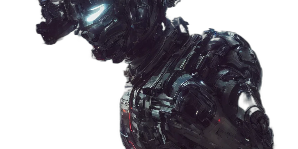 robot, face, weapon, concept art transparent PNG cut-out