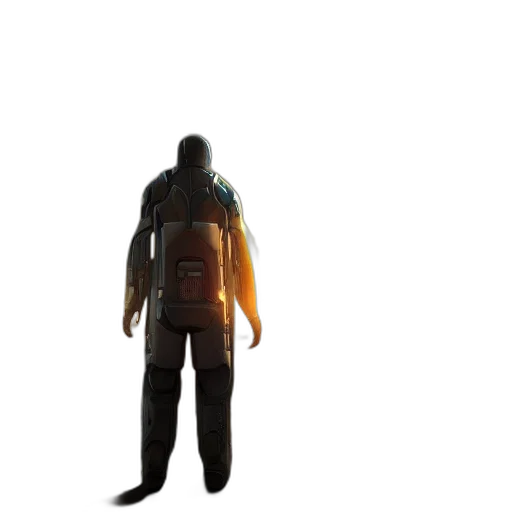 jacket, robot, staff, creature transparent PNG cut-out