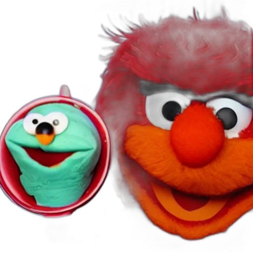mask, 3d render, concept art, elmo transparent PNG cut-out