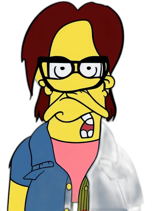 jacket, face, cartoon, concept art, pixel art, photorealistic, matt, groening transparent PNG cut-out