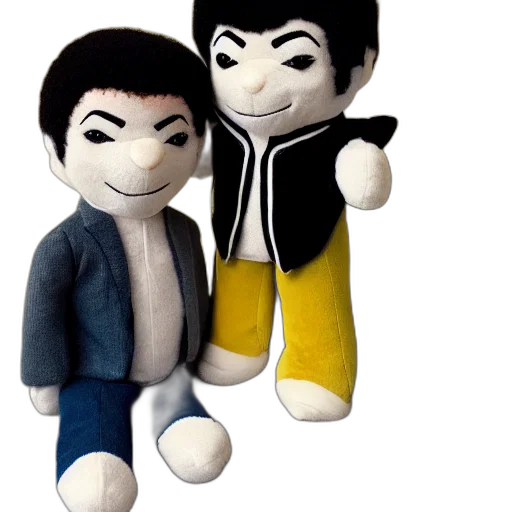 3d render, cartoon, concept art, michael, jackson, plush, toy, product transparent PNG cut-out