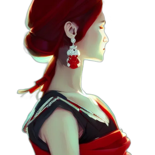 dress, crown, jewelry, staff transparent PNG cut-out