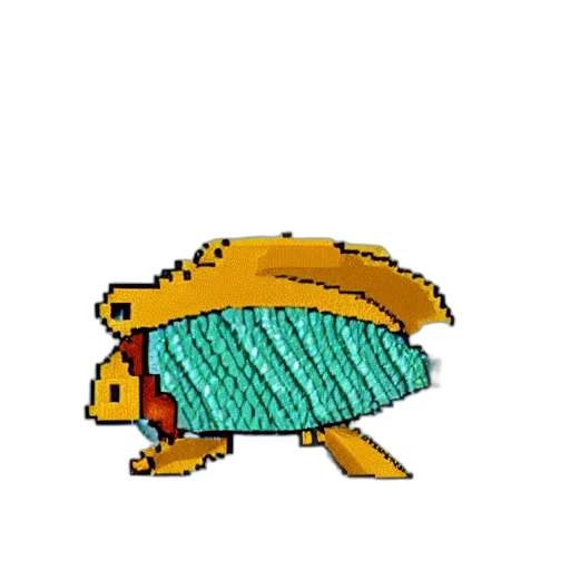 creature, animal, hat, dragon, pixel art, concept art, vaporwave, 3d render transparent PNG cut-out
