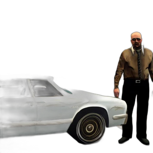 car, weapon, jacket, concept art, 3d render, photorealistic, fog, walter transparent PNG cut-out