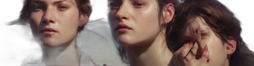 face, hair, creature, jewelry, photorealistic, oil painting, concept art, fantasy art transparent PNG cut-out