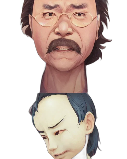 face, mask, staff, hair transparent PNG cut-out