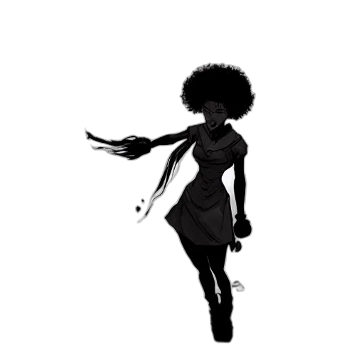 dress, staff, hair, weapon transparent PNG cut-out