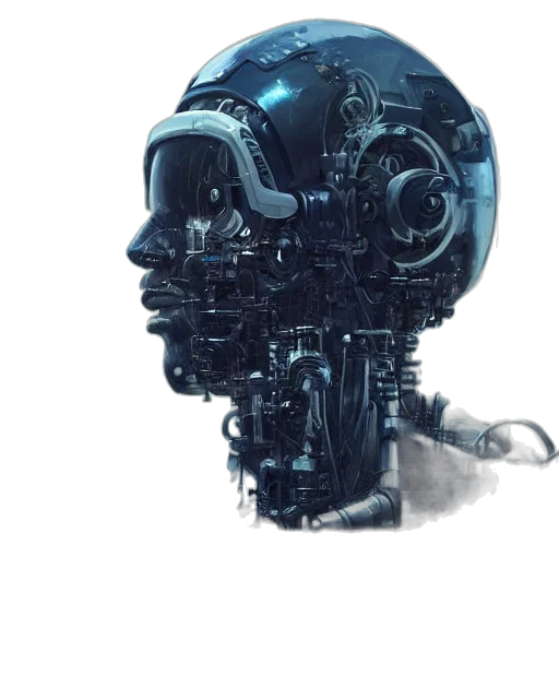 robot, mask, face, crown transparent PNG cut-out