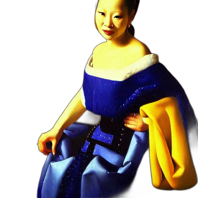 dress, robot, jewelry, face, oil painting, photorealistic, 3d render, concept art transparent PNG cut-out