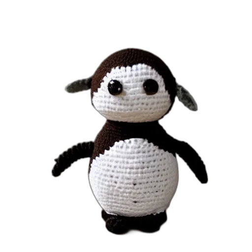 robot, hat, animal, creature, pixel art, 3d render, monochrome, crocheted transparent PNG cut-out