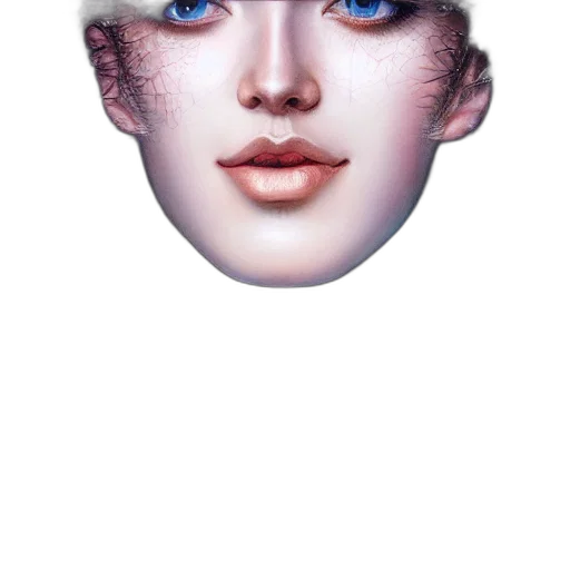 mask, face, crown, hat, 3d render, photorealistic, fantasy art, vaporwave transparent PNG cut-out
