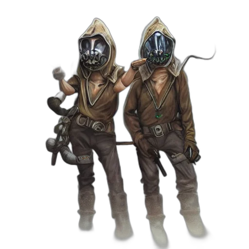 mask, staff, jacket, concept art transparent PNG cut-out
