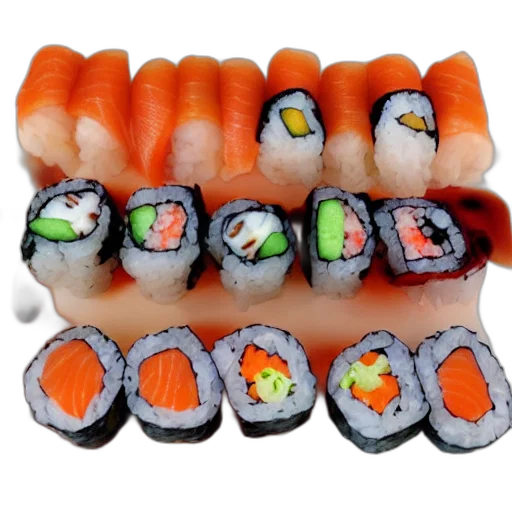 food, jewelry, weapon, photorealistic, 3d render, nemo, sushi transparent PNG cut-out
