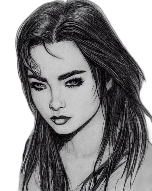 face, hair, pencil sketch, photorealistic transparent PNG cut-out