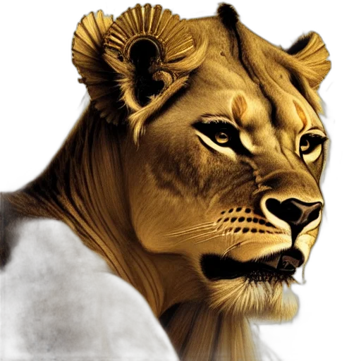 animal, staff, face, crown transparent PNG cut-out