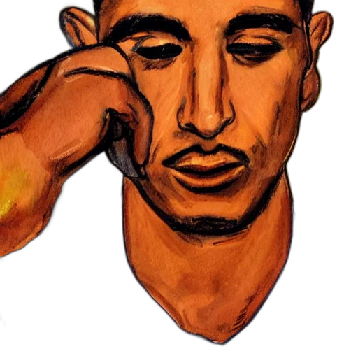 face, mask, staff, jewelry, photorealistic, concept art, comic book art, oil painting transparent PNG cut-out