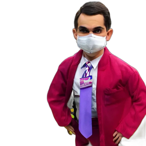 mask, 3d render, ben, shapiro, chuck, cheese, costume, off transparent PNG cut-out