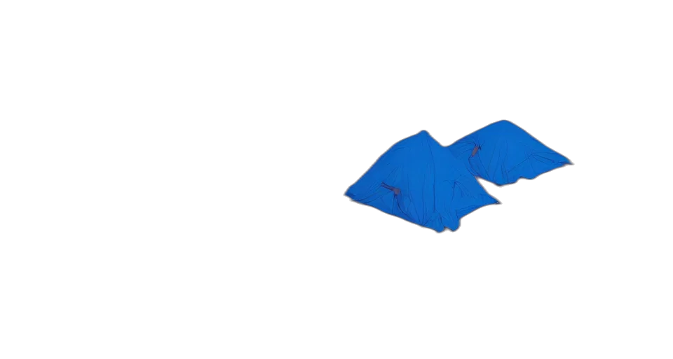 umbrella, jacket, hat, dress, 3d render, blue, small, tent transparent PNG cut-out