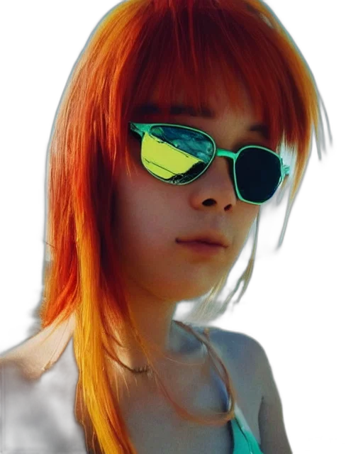 jacket, hair, face, robot transparent PNG cut-out
