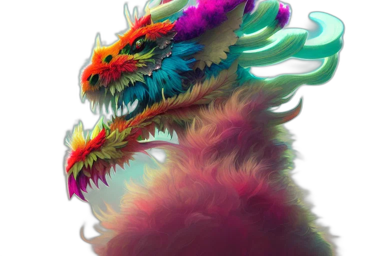 dragon, creature, mask, animal, fantasy art, concept art, photorealistic, 3d render transparent PNG cut-out