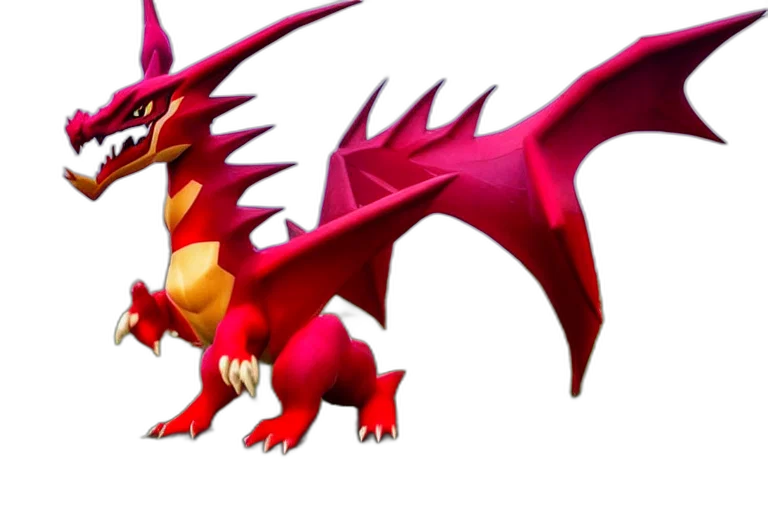 dragon, animal, creature, weapon, concept art, 3d render, fantasy art, pixel art transparent PNG cut-out