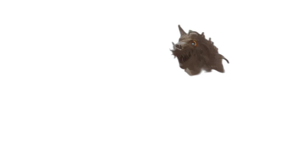 dragon, creature, animal, hair, 3d render, photorealistic, concept art, outer space transparent PNG cut-out