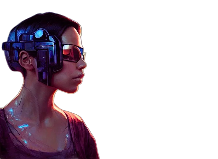 robot, cyberpunk, concept art, 3d render transparent PNG cut-out
