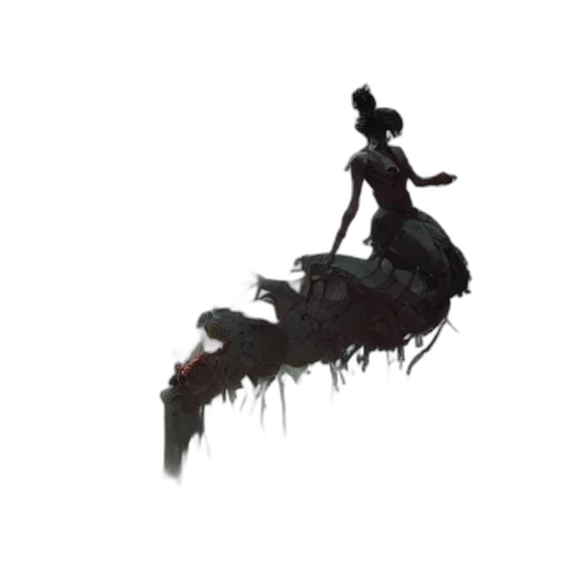 creature, dress, hair, weapon, concept art, pixel art, fantasy art, comic book art transparent PNG cut-out