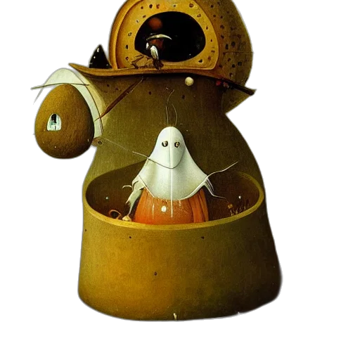 robot, mask, hat, staff transparent PNG cut-out