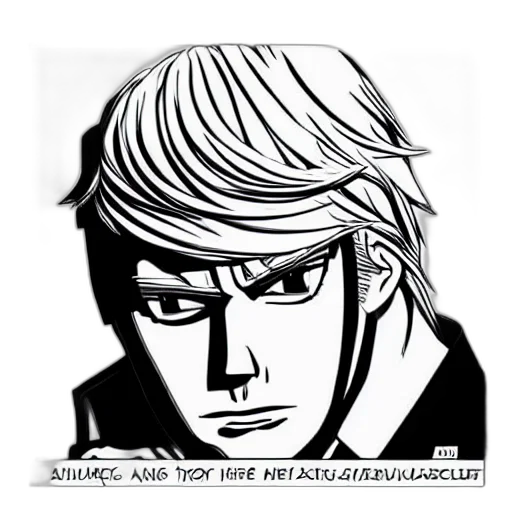 face, mask, comic book art, cartoon, concept art, anime, monochrome, trump transparent PNG cut-out