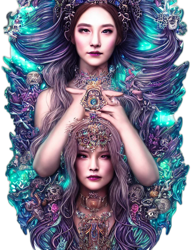 jewelry, crown, fantasy art, concept art, cyberpunk, comic book art, outer space, pastel transparent PNG cut-out