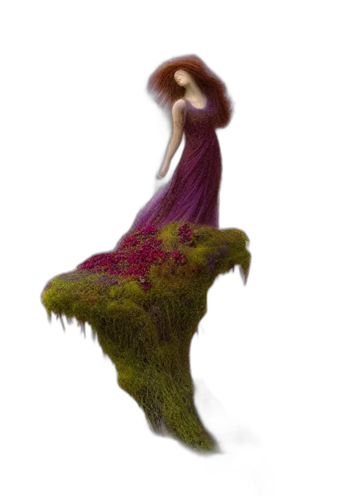 dress, creature, hair, crown, concept art, fantasy art, 3d render, photorealistic transparent PNG cut-out